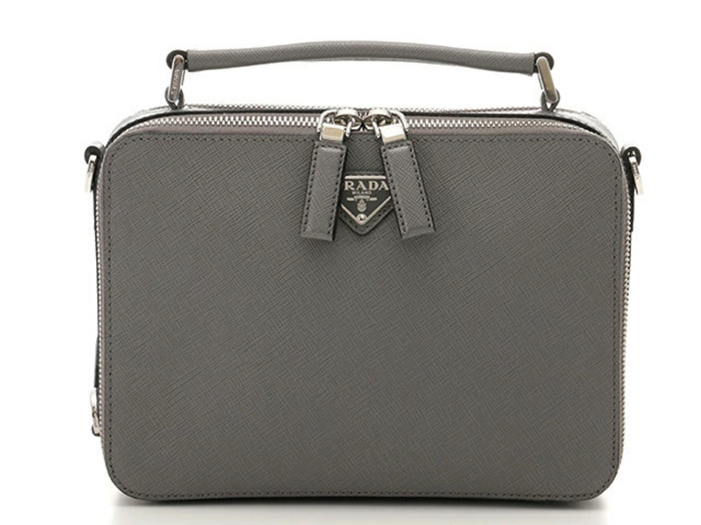Prada Handbag Saffiano Leather Gray
